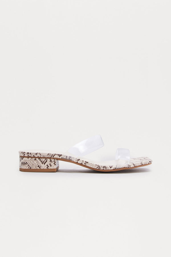 Immy Clear Strap Sandals - Beige