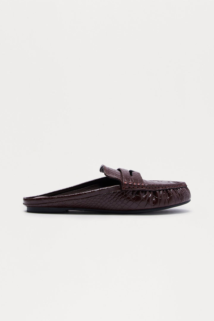 Dexter Open Back Loafers - Chocolate/Combo