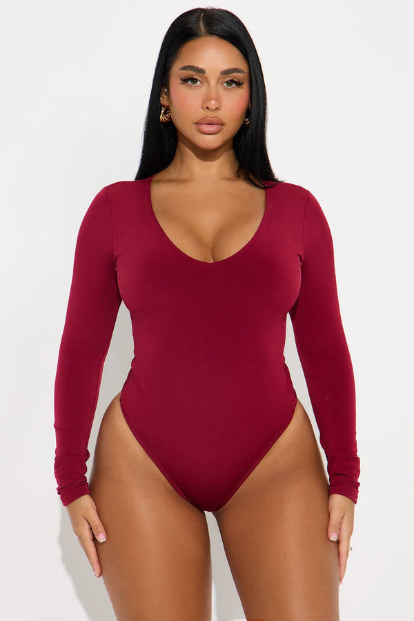 Obsessed With Me Bodysuit - Burgundy