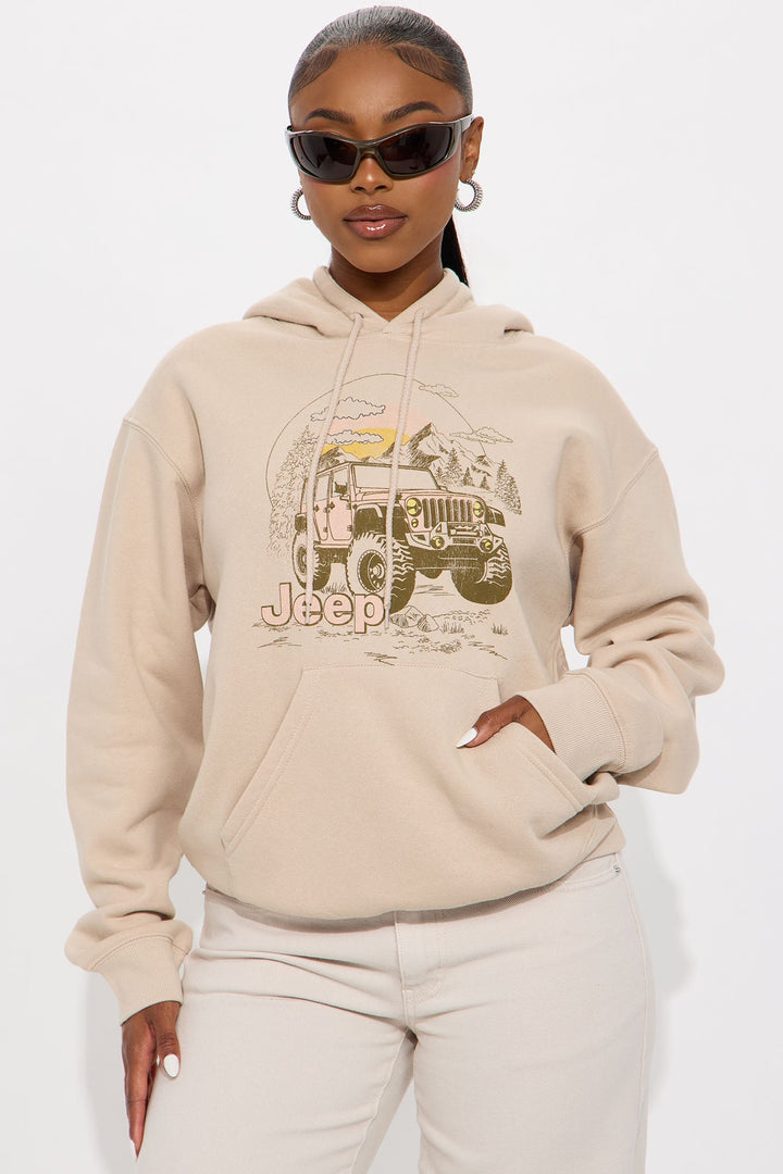 Jeep Scenic Hoodie Sweatshirt - Sand