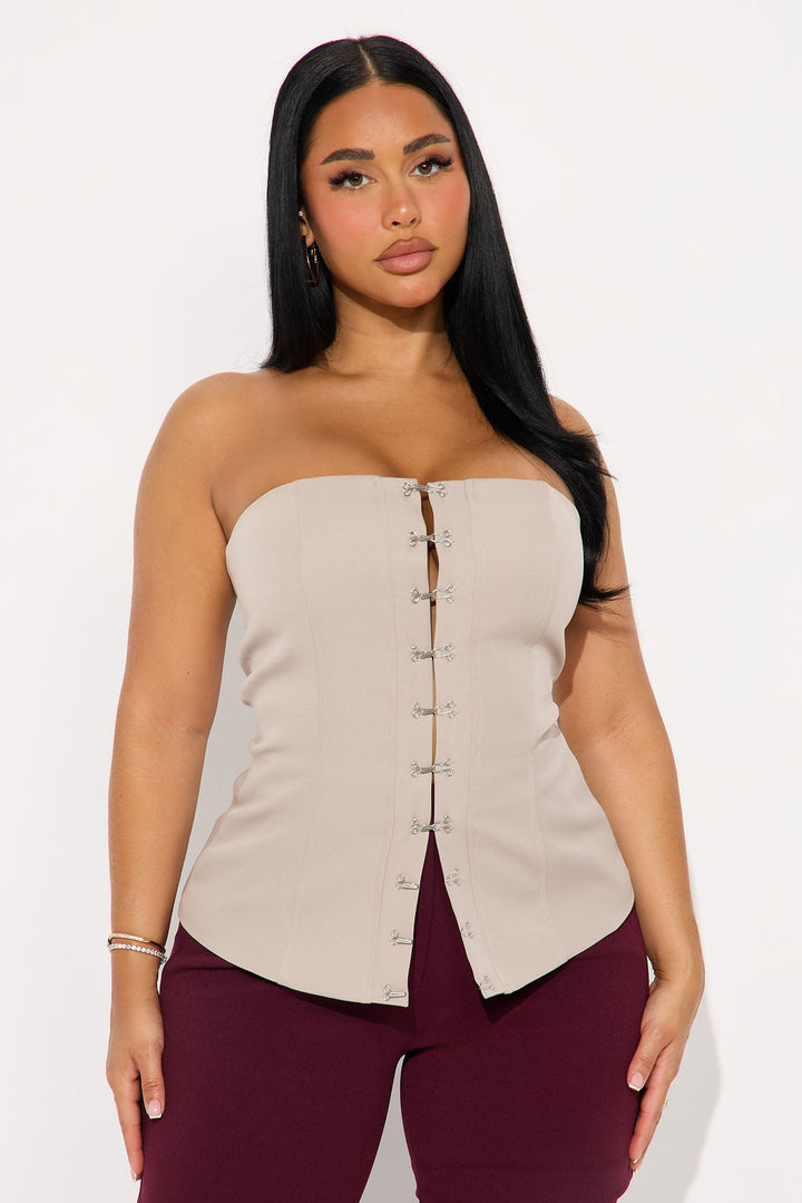 Come Through Corset Top - Taupe