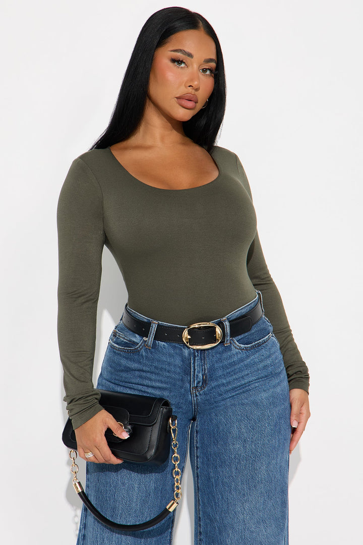 Yasmeen Square Neck Top - Olive