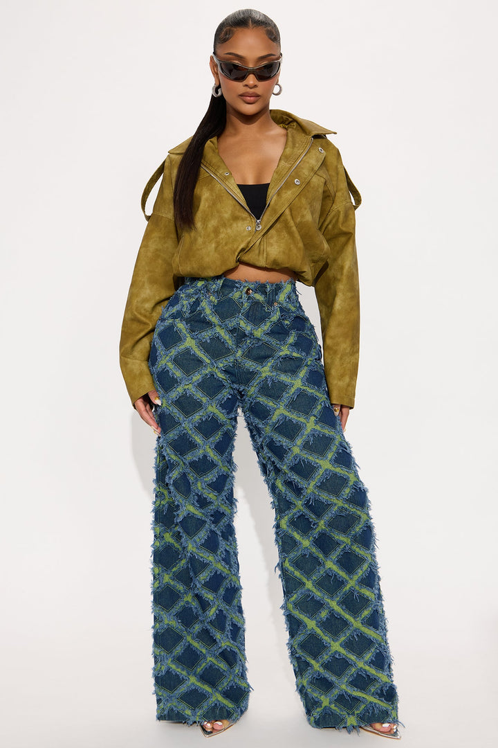 Like A Diamond Wide Leg Jeans - Dark Wash