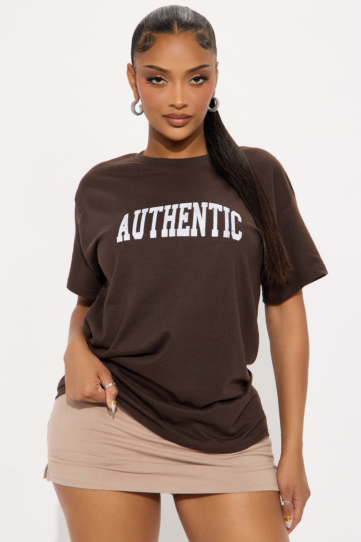 Authentic Oversized Tee - Brown