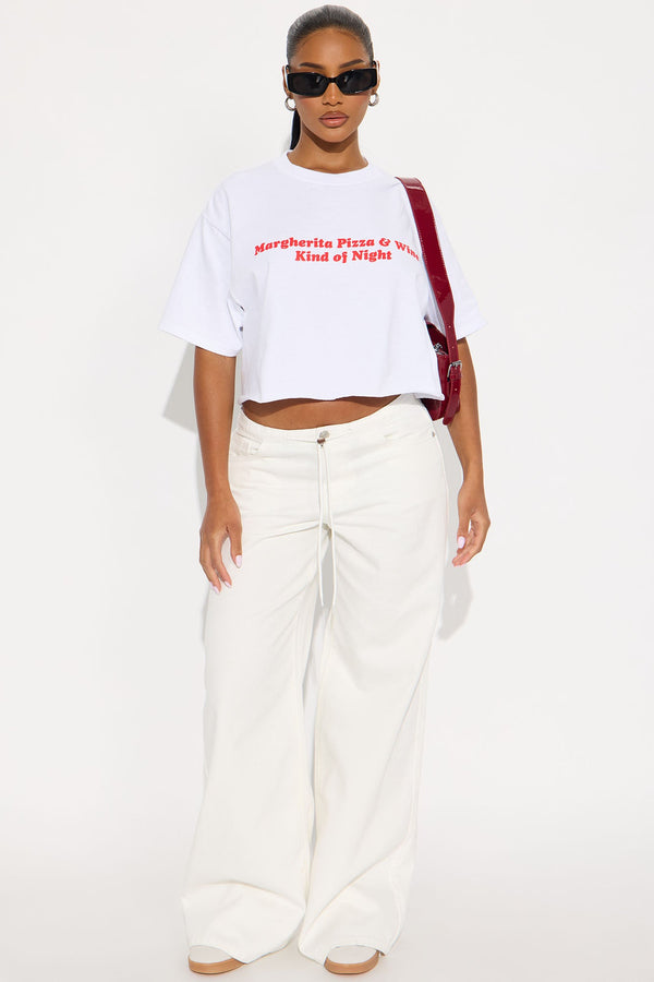 Crosby Toggle Waist Wide Leg Jeans - White