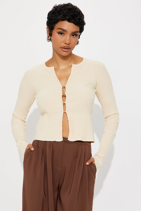 The Jaden Hardware Cardigan - Ivory