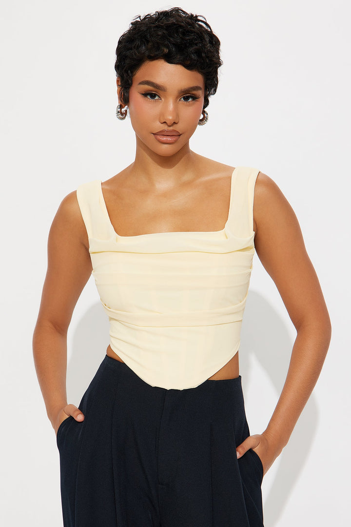 Always Moody Chiffon Corset Top - Butter Yellow
