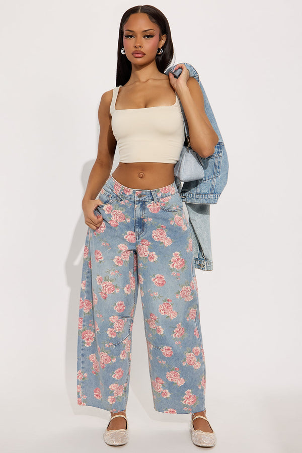 Let It Grow Barrel Leg Jean - Light Wash