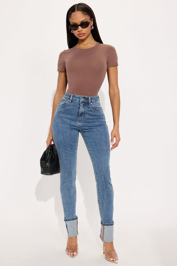 Unforgettable Cuffed Skinny Jeans - Medium Wash