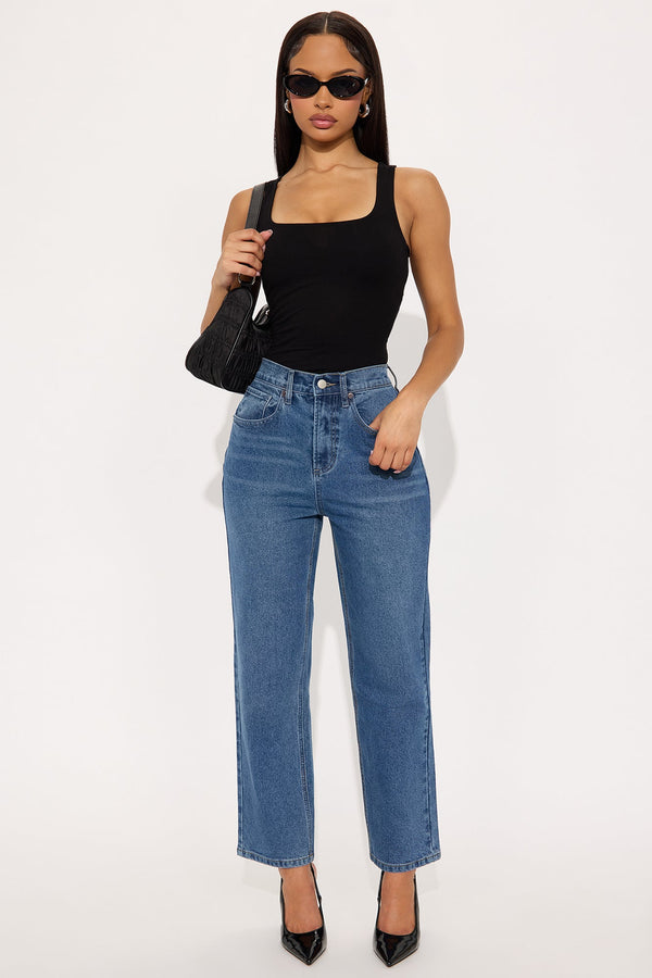 Jennifer 90's  Ankle Straight Leg Jeans - Medium Wash