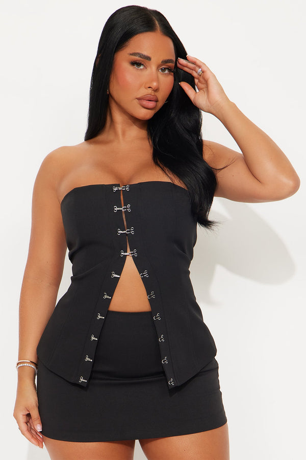Come Through Corset Top - Black