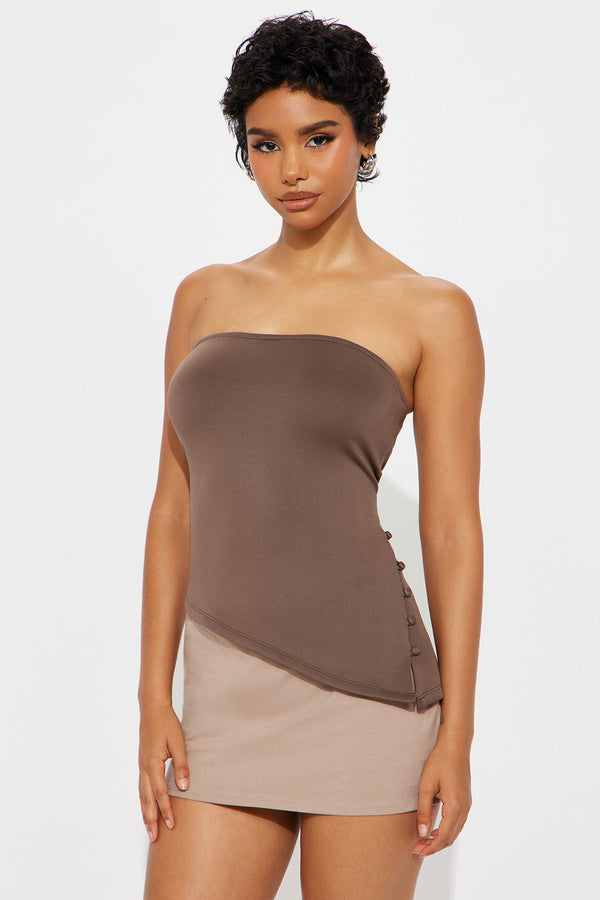 Storm Asymmetrical Tube Top - Mocha