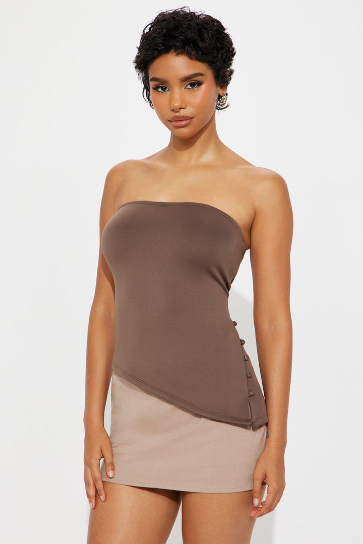 Storm Asymmetrical Tube Top - Mocha