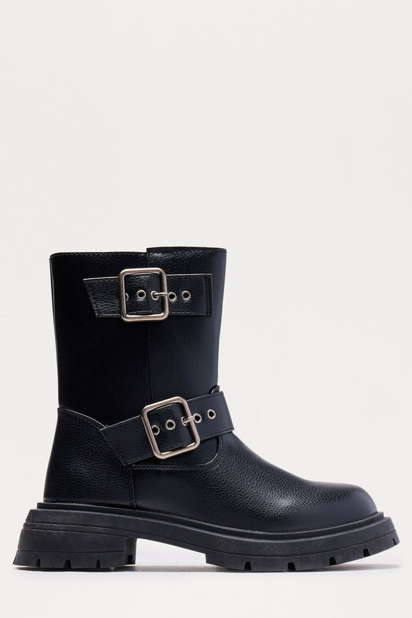 Osaka Buckle Boots - Black