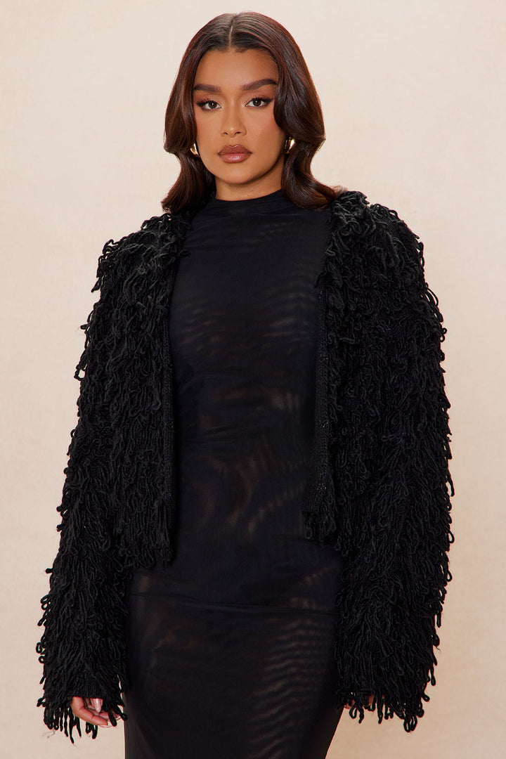 Zora Cropped Cardigan - Black