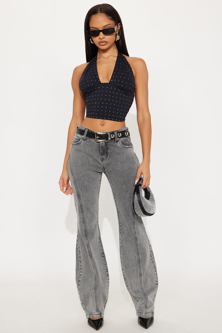 On A Wave Flare Jeans - Grey