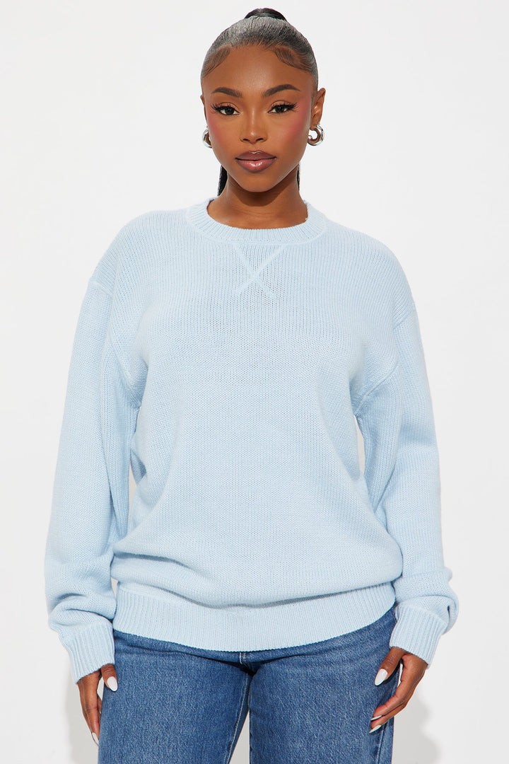 The Cozy Days Pullover Sweater - Ice Blue