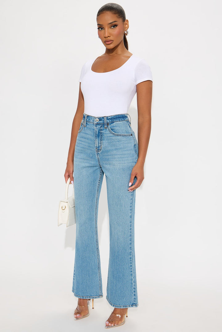 Keep It Real Ankle Flare Jeans - Medium Wash