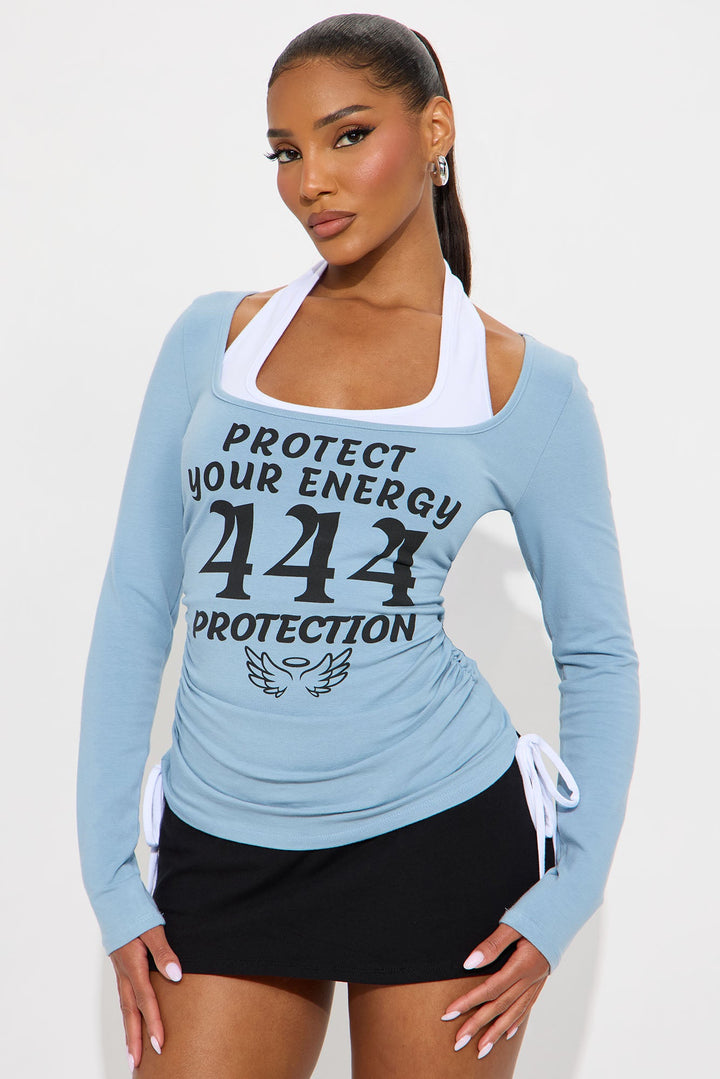 Protect Your Energy Double Layer Top - Blue
