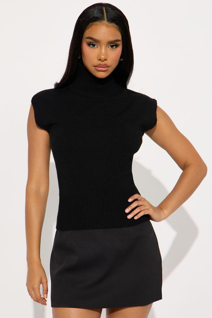 After Work Mock Neck Sweater - Black
