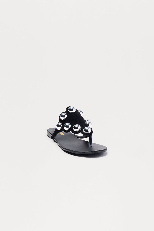 Trini Studded Flip Flops - Black