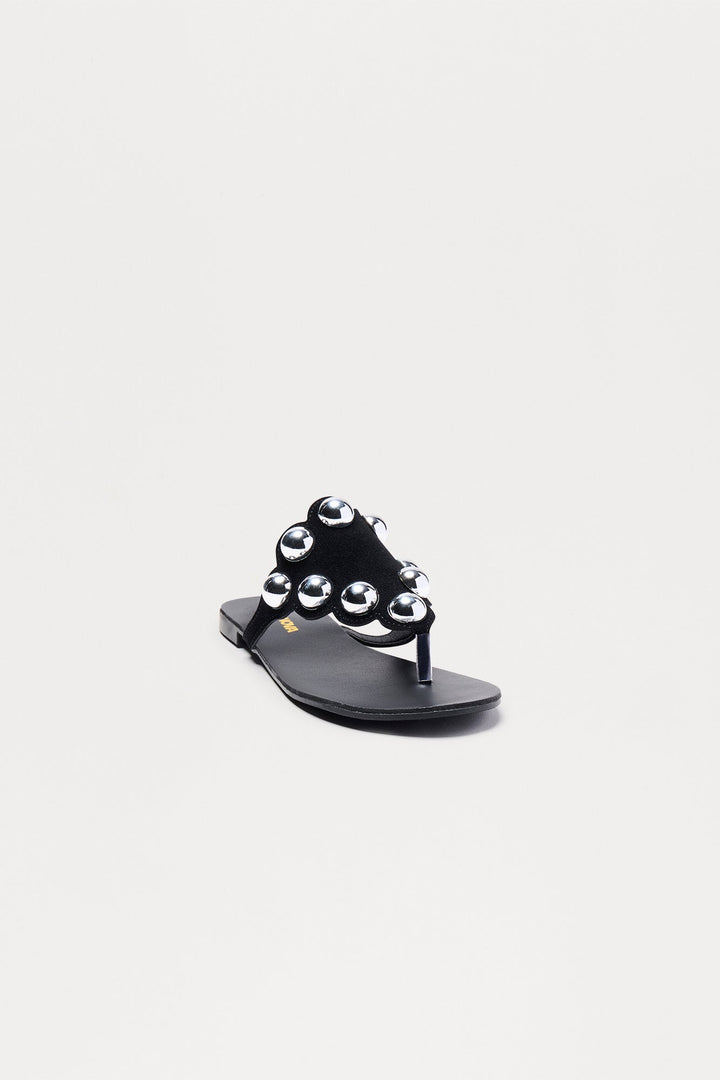 Trini Studded Flip Flops - Black