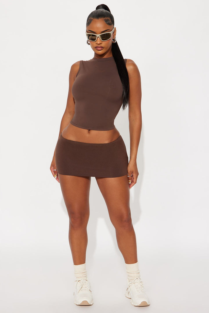 Second Skin Double Lined Muscle Tank - Chocolate