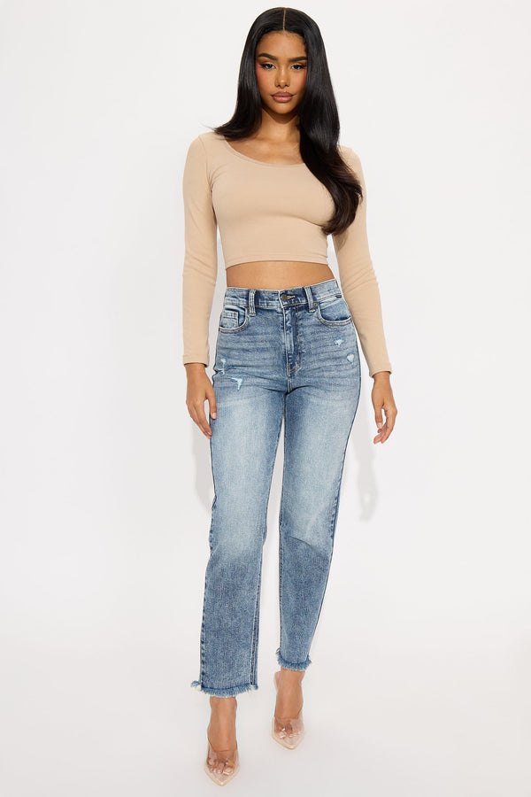 Small Town High Rise Mom Jean - Dark Wash