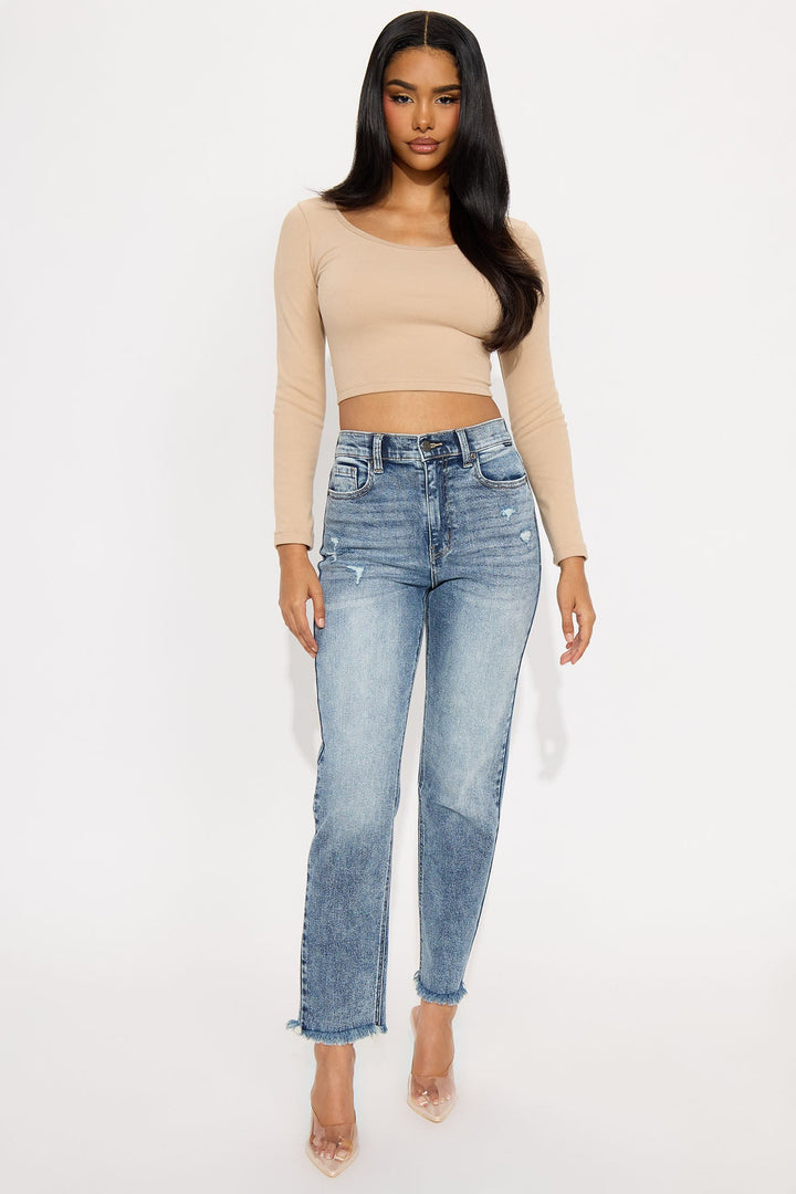 Small Town High Rise Mom Jean - Dark Wash