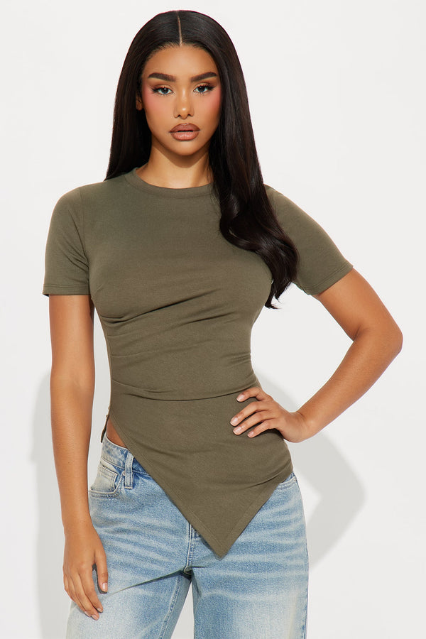 Take Control Asymmetrical Top - Olive
