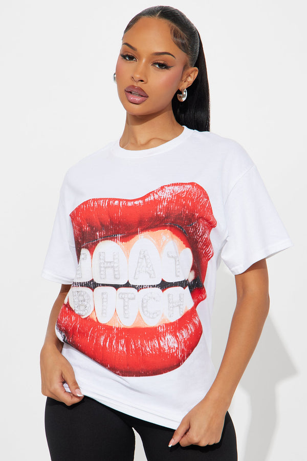 That Bitch Lips Tee - White