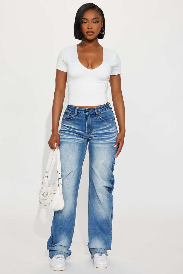 Headturner Stacked Straight Leg Jeans - Medium Wash