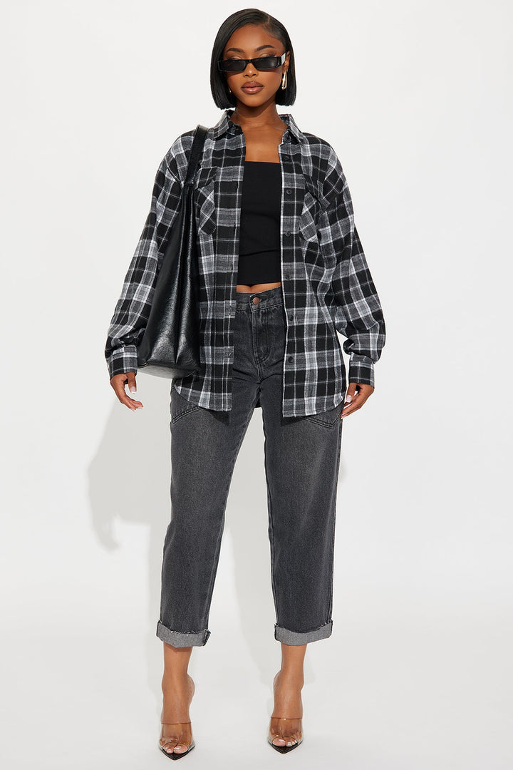 Maybe So Roll Cuff Taper Leg Jeans - Grey