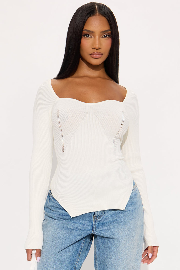 Eyes Around Sweater - White