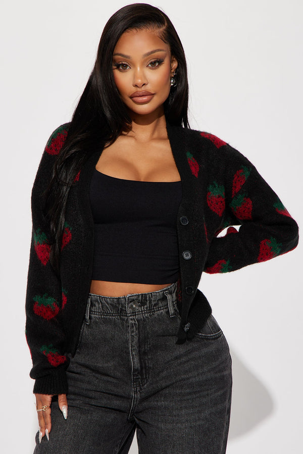 Strawberry Fields Cardigan - Black/combo
