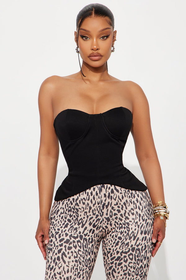 Dolly Strapless Corset Top - Black