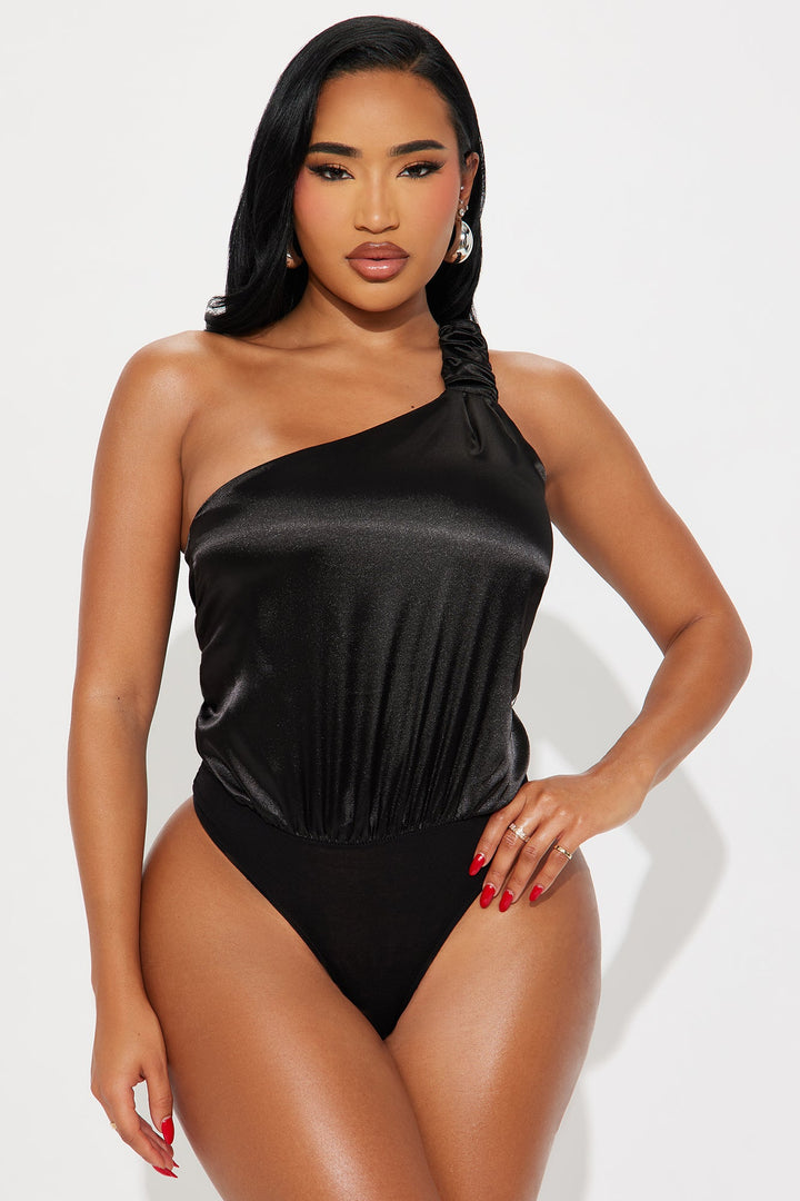 Just For Fun One Shoulder Bodyusit - Black