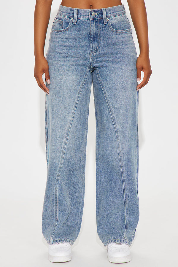 Seams Like Fun Straight Leg Jeans - Light Wash