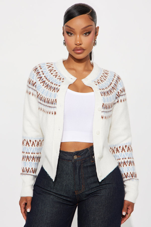 Felicity Fair Isle Cardigan - Ivory/combo