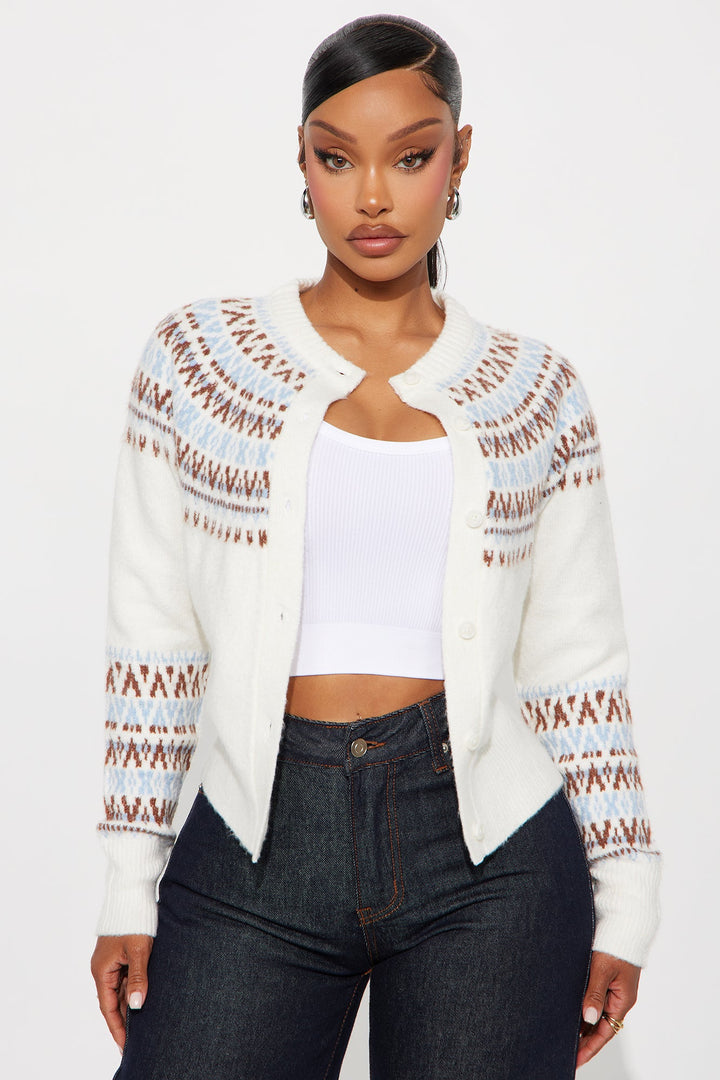 Felicity Fair Isle Cardigan - Ivory/combo