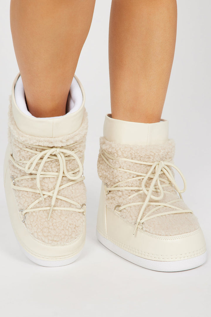 Maybe For You Flat Boots - Ivory