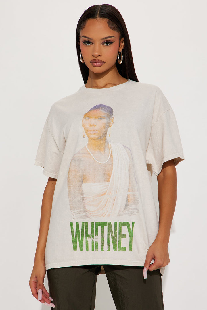 Whitney Houston Natural Washed Tee - Taupe