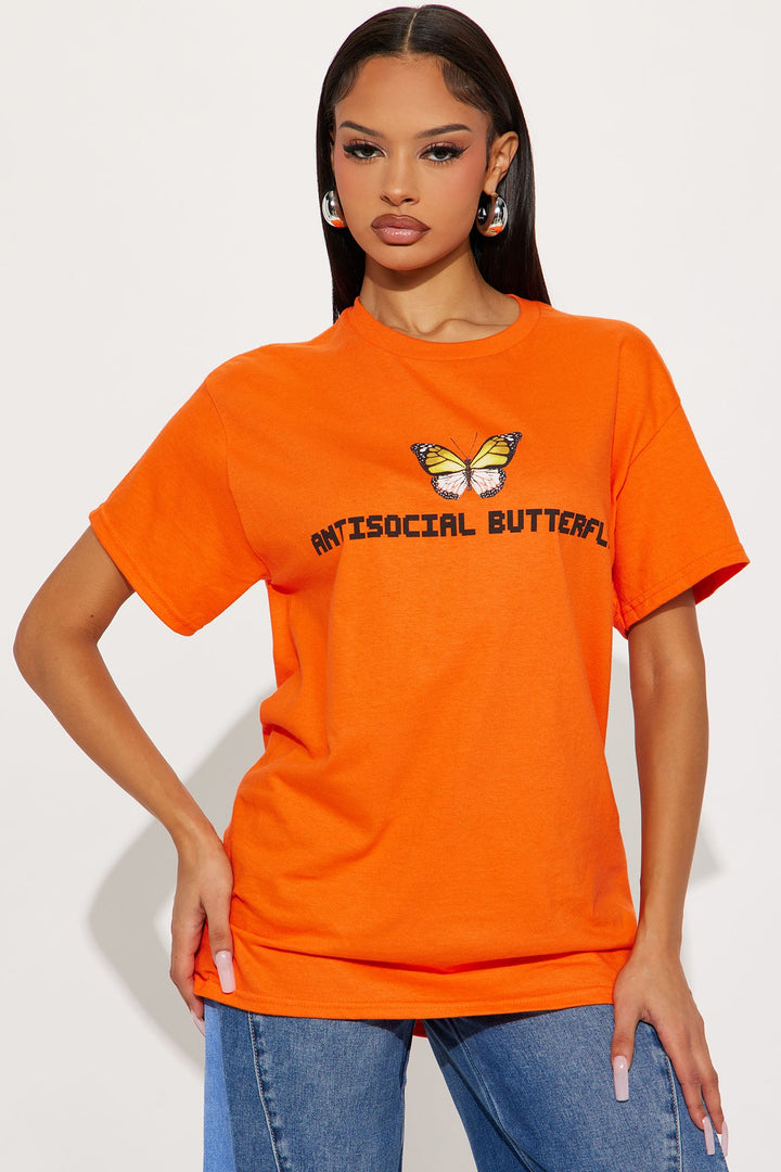 Antisocial Butterfly Tee  - Orange