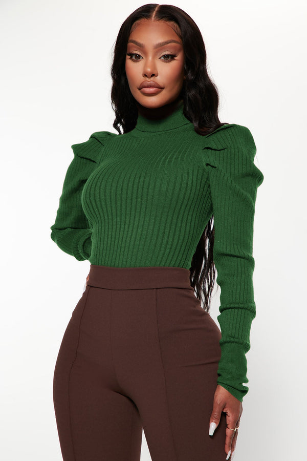 Get On With It Turtleneck Sweater - Hunter