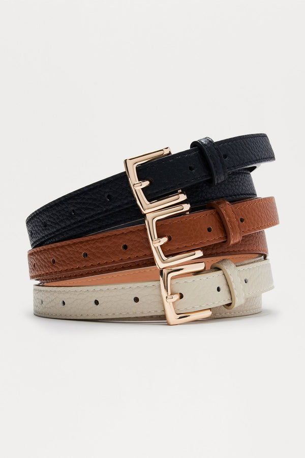 Small Waist Big Confidence Trio Belt Set - Black/combo