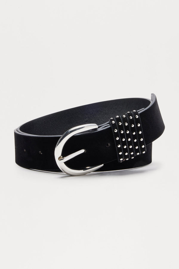 She's A Rebel Faux Suede Belt - Black