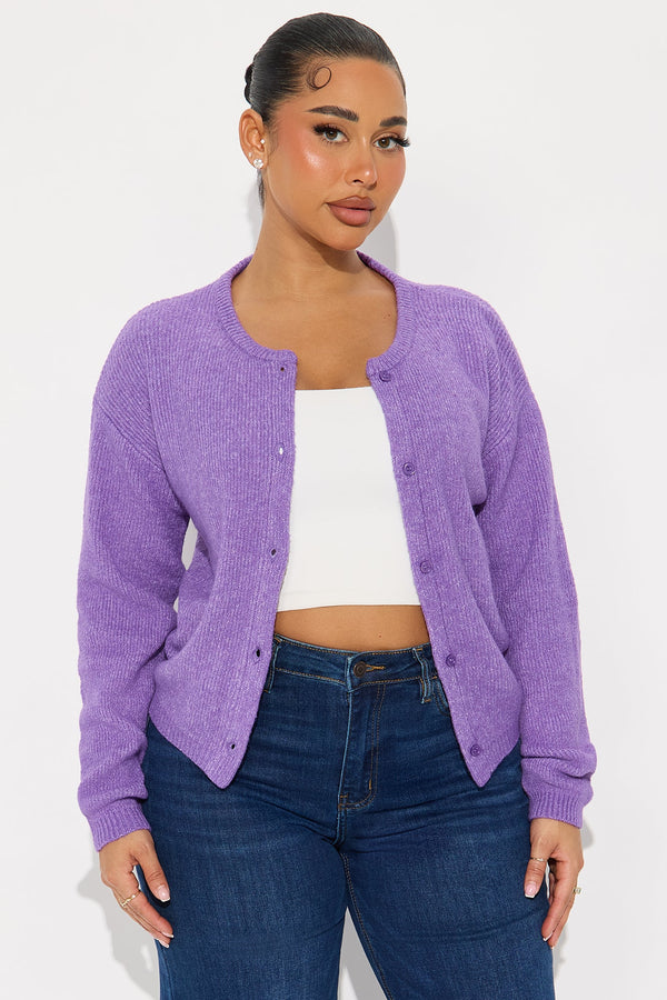 In Love With Fall Cardigan - Purple