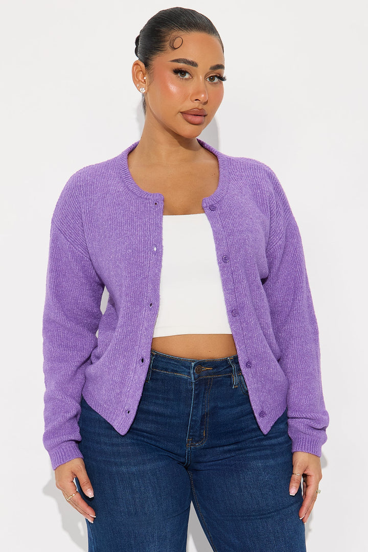 In Love With Fall Cardigan - Purple