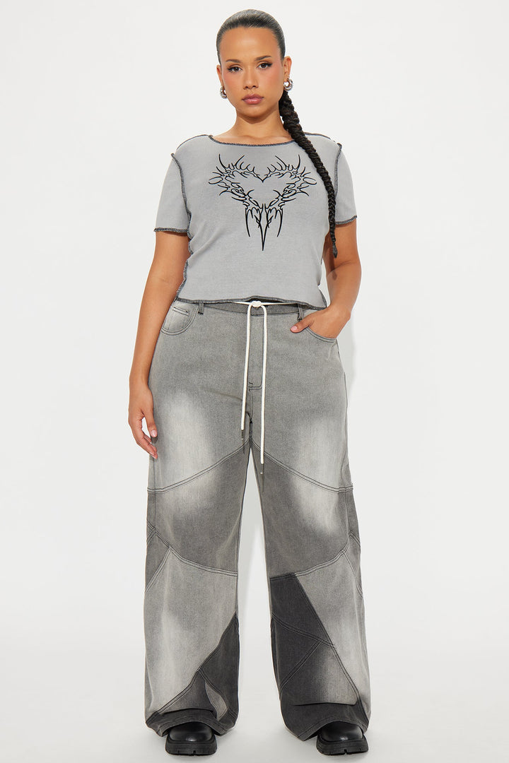 Better Shape Up Stretch Baggy Jeans - Black Wash