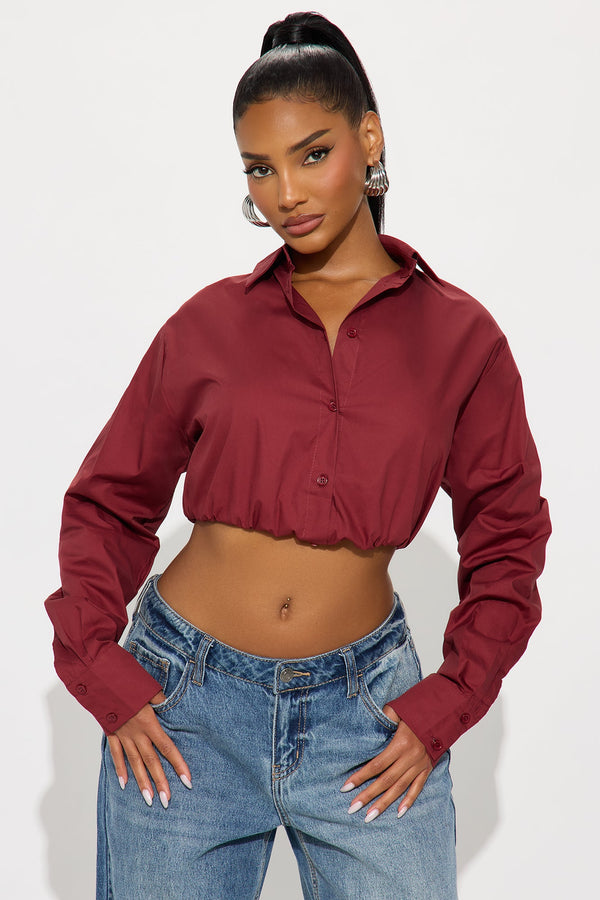 Extra Hours Poplin Shirt - Burgundy